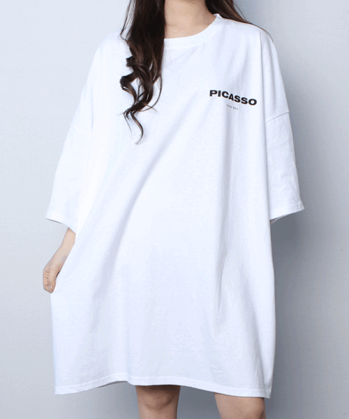 (뱃살순삭) 피카소 무브먼트 오버핏 반팔 티셔츠 남녀공용