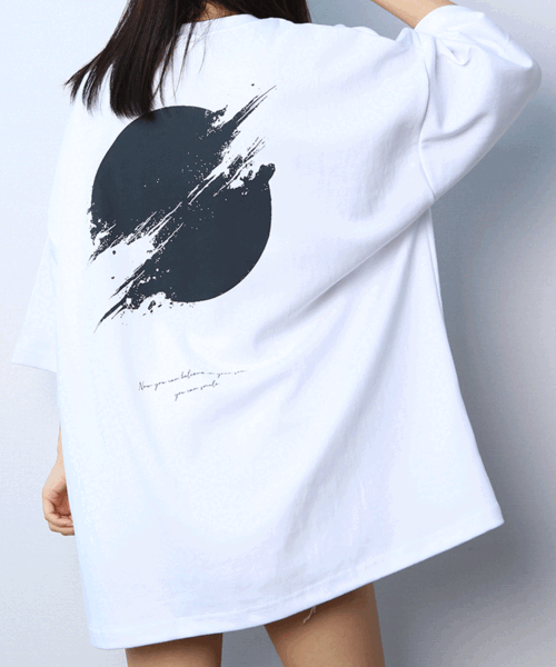 (박스티) 보름달 오버핏 반팔 티셔츠