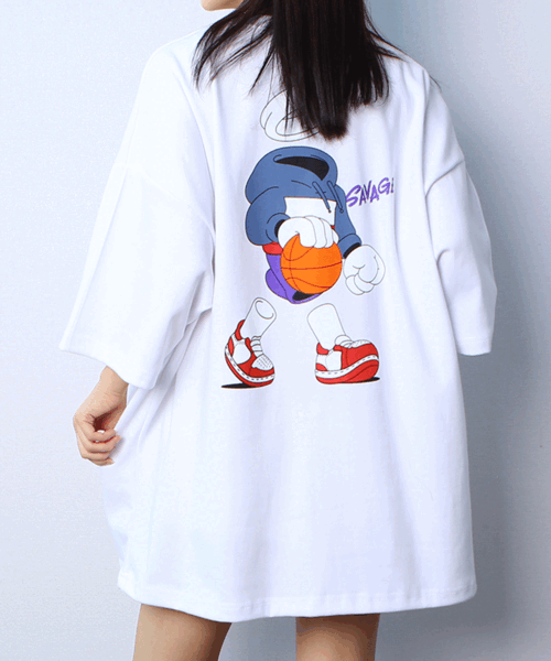 (뱃살순삭/1+1할인) 새비지 농구 오버핏 반팔 티셔츠